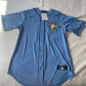 Nike MLB Tampa Bay Rays Powder Blue Home Jersey #5 Wander Franco
